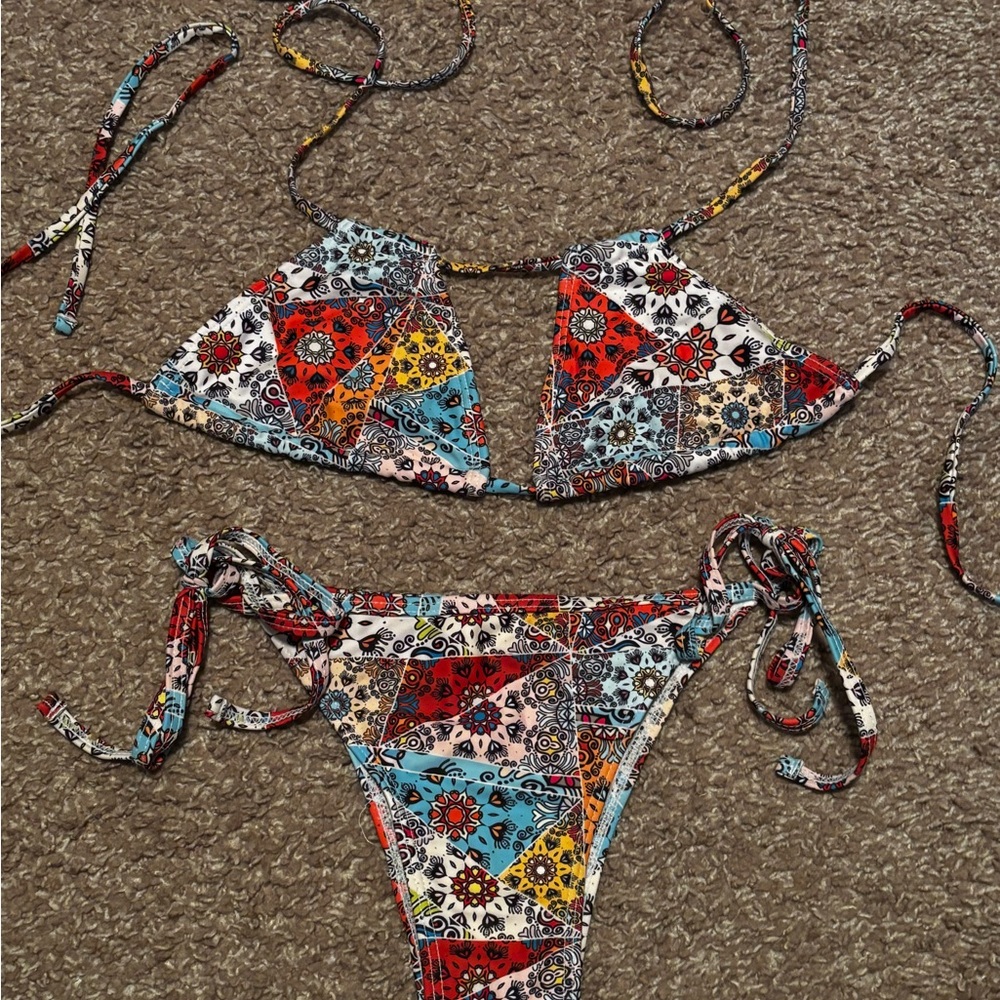Colorful Patchwork Bikini Set